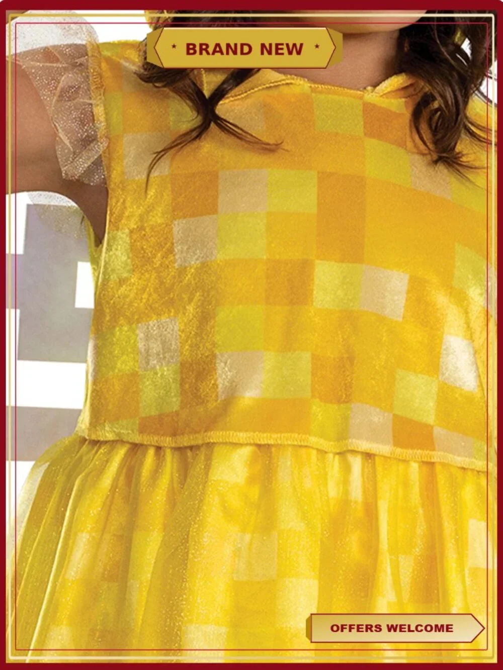 Minecraft Bee Girl Hooded Dress Kids Halloween Costume Size S